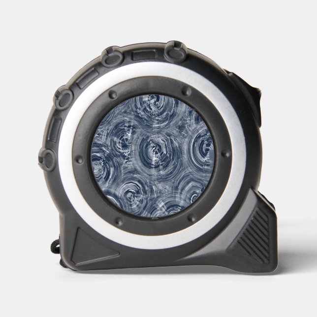 Mètre Ruban Batik bleu foncé et joli tourbillon (Recto)