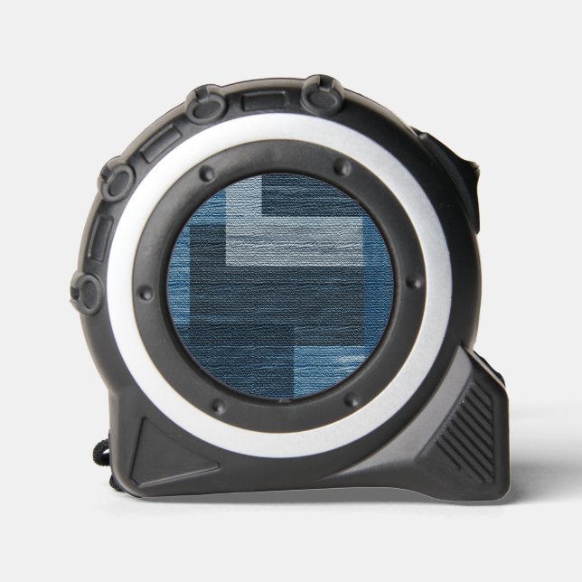 Mètre Ruban Bleu Jean patch Work Faux Burlap (Recto)