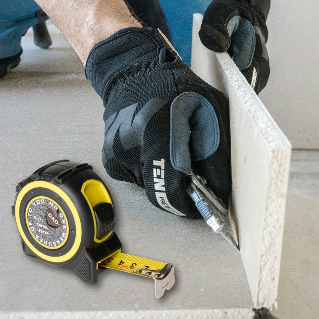 Mètre Ruban Bois avec coeur DAD citation Fête des pères (Créateur téléchargé)