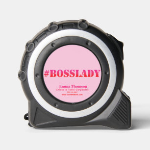 Mètre Ruban #BossLady - Citation amusante rose et rouge Ombre