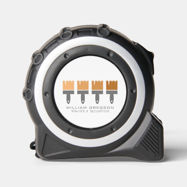 Mètre Ruban Brosses, peintre et décorateur orange Ombre (Recto)