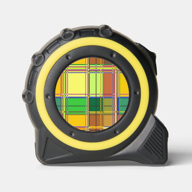 Mètre Ruban Caribbean Colorful Fabric Madras Tartan (Recto)