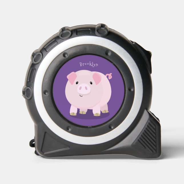Mètre Ruban Caricature de porc mignon rose pot vendue (Recto)