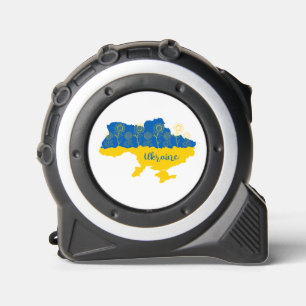 Mètre Ruban Carte de l'Ukraine avec tournesol et drapeau ukrai