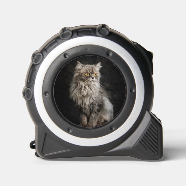 Mètre Ruban Chat gris duveteux  (Recto)