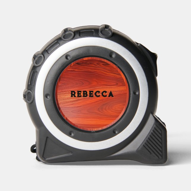 Mètre Ruban Cherry wood texture custom monogram. (Recto)