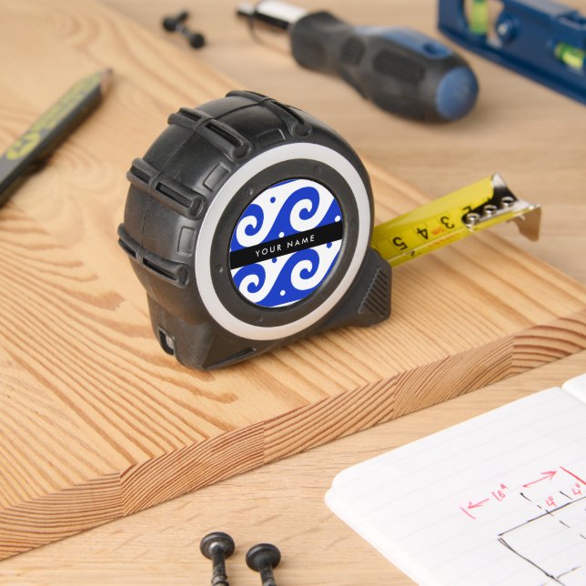 Mètre Ruban Clé de méandre grecque, Clé de vague, Bleu, Votre  (Boiseries)