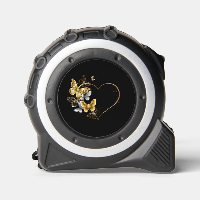 Mètre Ruban Coeur aux papillons d'or (Recto)