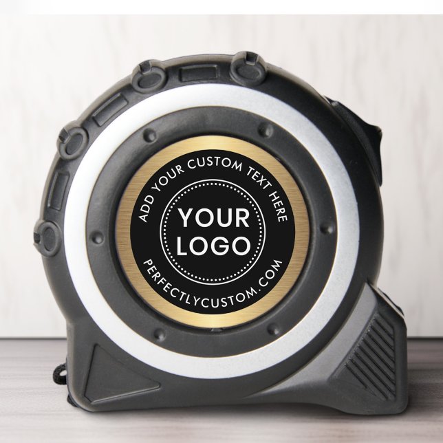 Mètre Ruban Commerce de bordure en dégradé doré du logo (Logo golden gradient border business tape measure)