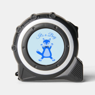 Mètre Ruban Cute Blue Baby Boy Fox Custom Gender Revela