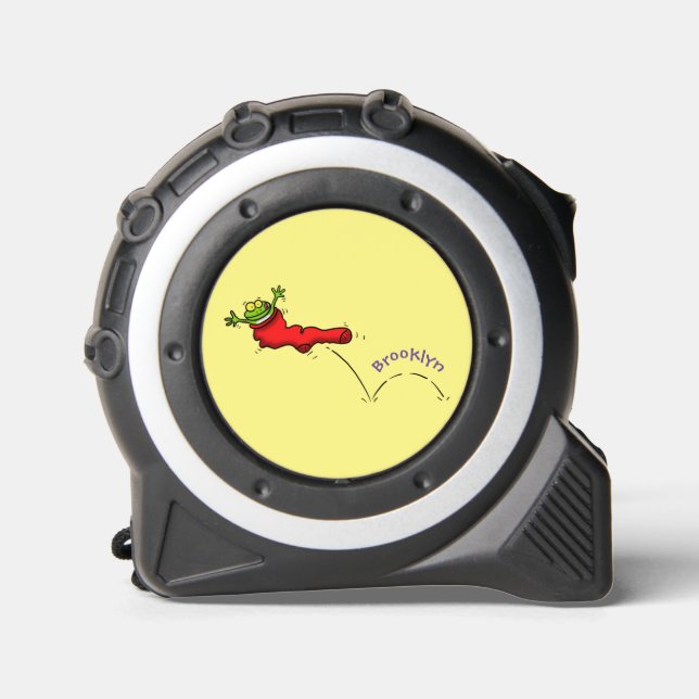 Mètre Ruban Cute grenouille dans une chaussette rouge saut de  (Recto)