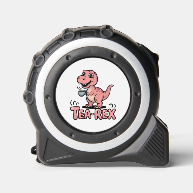 Mètre Ruban Cute Tea-Rex Pink Dinosaur – Sip Happens! (Recto)