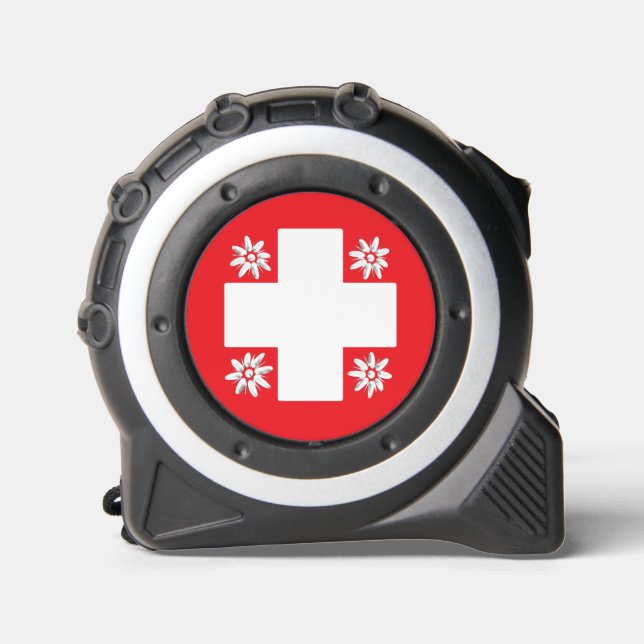 Mètre Ruban Drapeau suisse et edelweiss (Recto)