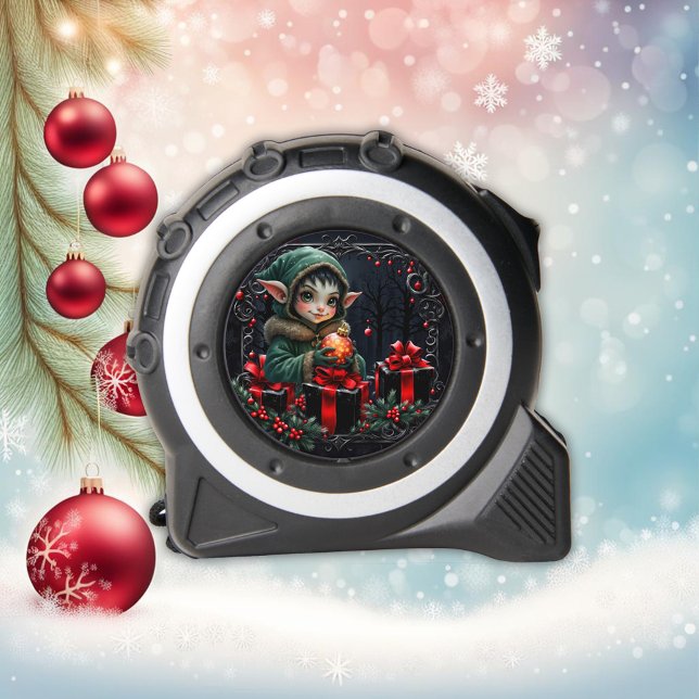 Mètre Ruban Enfant Elfe mignon en manteau à capuchon vert (Créateur téléchargé)