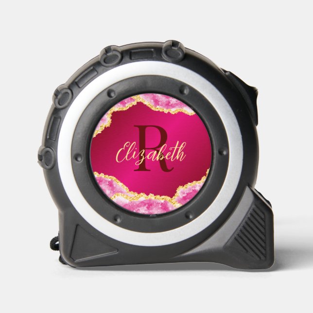 Mètre Ruban Fille rose monogramme (Recto)
