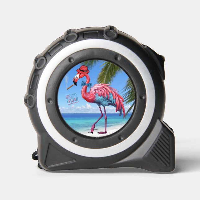 Mètre Ruban Flamant rose DE RETRAITE POUR HOMME, PLAGE Tropica (Recto)