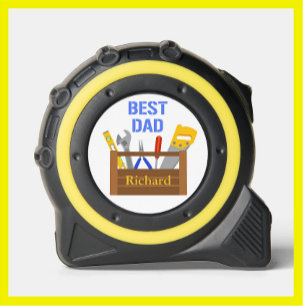 Mètre Ruban Fun Meilleur papa Nom Boîte à outils