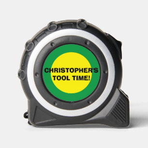 Mètre Ruban Fun Nom Outil Temps Géométrique Jaune Vert