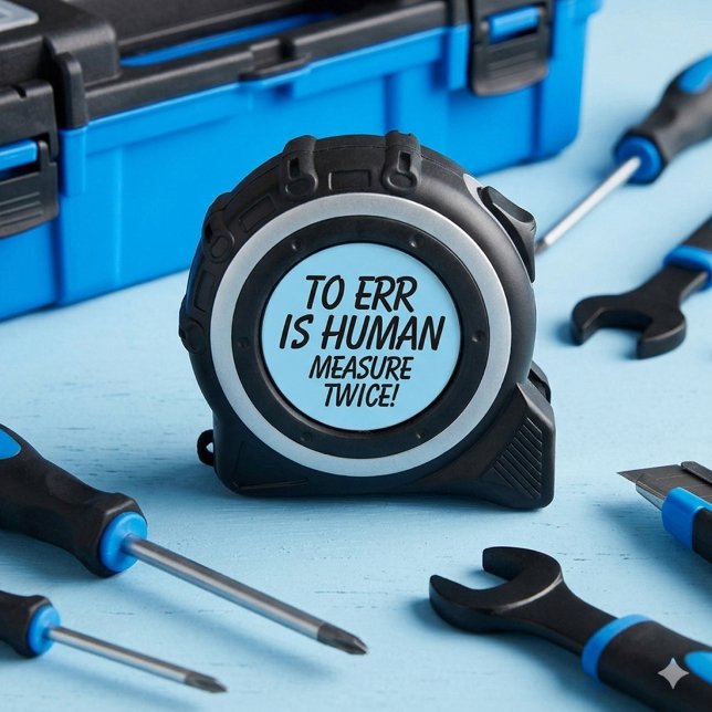 Mètre Ruban Funny To Err is Human Measure Twice! (Funny to Err is Human Measure Twice! Measuring Tape Cover Photo)