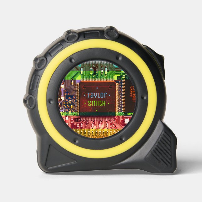 Mètre Ruban Geek couleur circuit imprimé électronique personna (Recto)