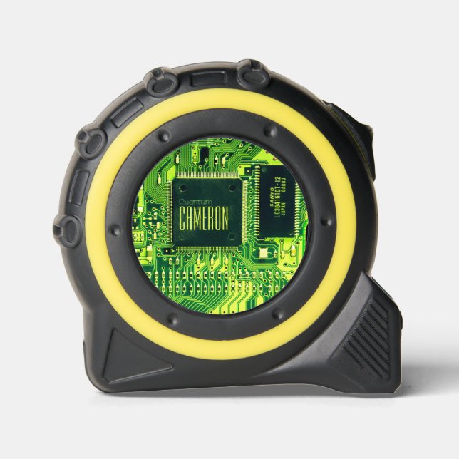 Mètre Ruban Geek de micropuce moderne à circuit imprimé vert p (Recto)