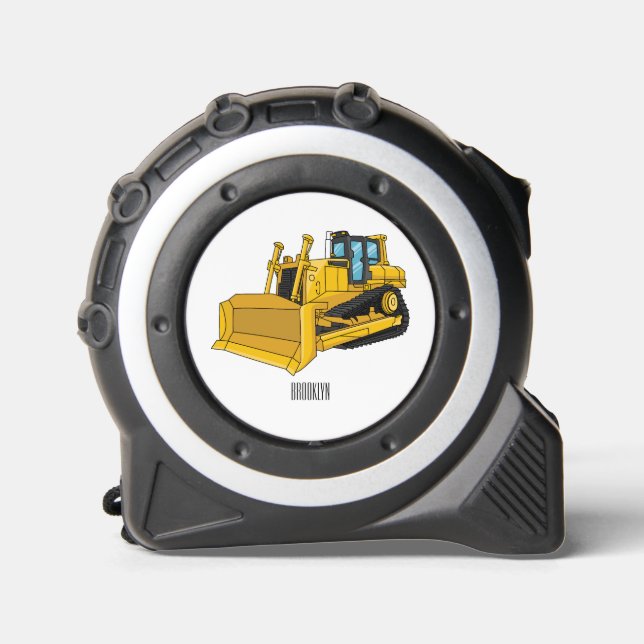 Mètre Ruban Illustration de dessin animé Bulldozer (Recto)