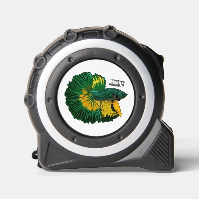 Mètre Ruban Illustration de la caricature de poisson de combat (Recto)