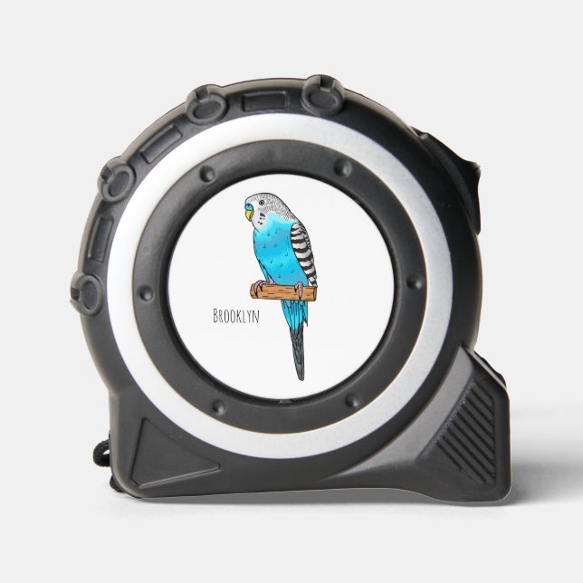 Mètre Ruban Illustration de l'oiseau bleu budgerigar (Recto)