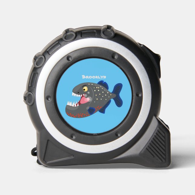 Mètre Ruban Illustration drôle de piranha affamée (Recto)