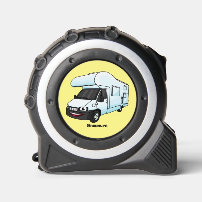 Mètre Ruban Illustration d'un campervan heureux (Recto)