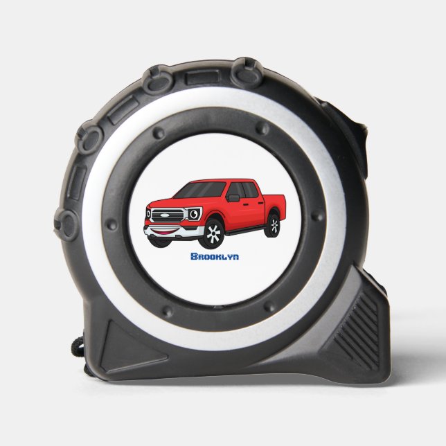 Mètre Ruban Illustration d'une camionnette rouge mou (Recto)