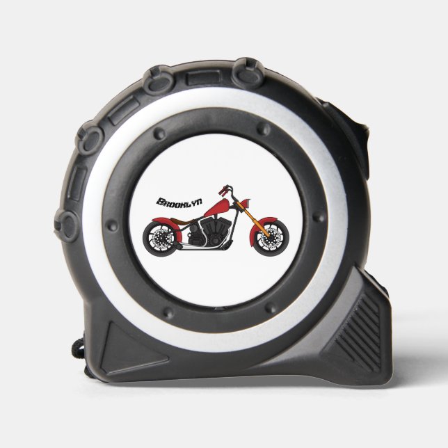 Mètre Ruban Illustration motocyclette de style hélicoïdal (Recto)