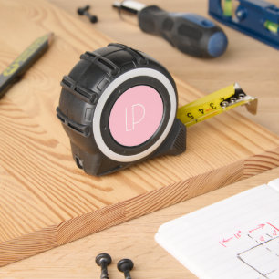 Mètre Ruban Initiale moderne minimaliste élégante sur fond ros