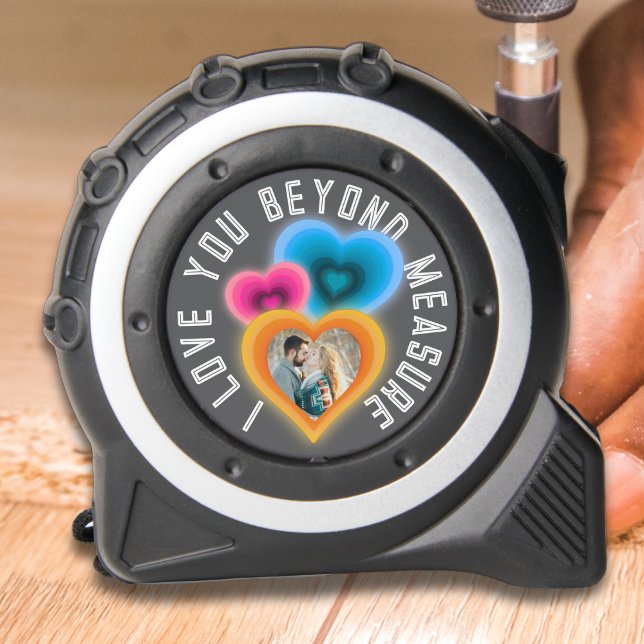 Mètre Ruban Je t'aime au-delà de toute mesure Coeurs super pho (Créateur téléchargé)