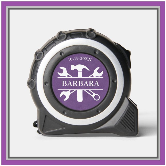 Mètre Ruban Jeu d'outils de texture en cuir Nom Date Violet (Créateur téléchargé)