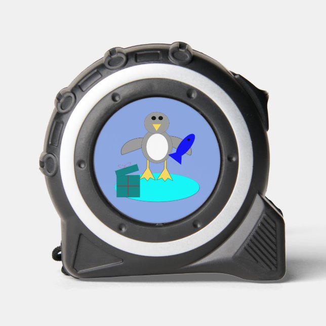 Mètre Ruban Joyeux manchot de pêche de Noël (Recto)