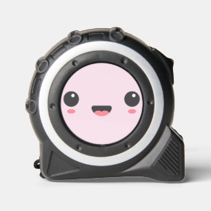 Mètre Ruban Kawaii, joli visage heureux, rose clair