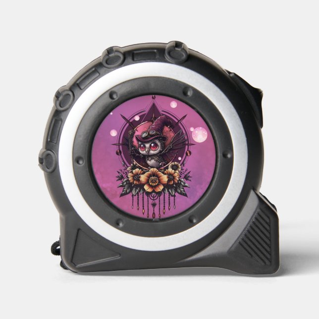 Mètre Ruban Le hibou Steampunk : Gardien des secrets. (Recto)