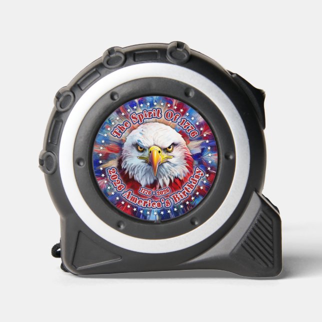 Mètre Ruban L'Esprit de 1776, 2026 L'Aigle Rouge de Feu d'Amér (Recto)