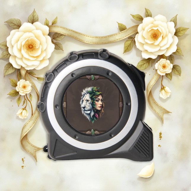 Mètre Ruban Lion blanc et femme (Créateur téléchargé)