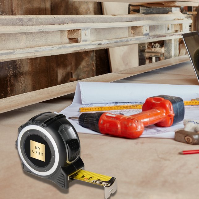Mètre Ruban Logo d'entreprise noir (Créateur téléchargé)