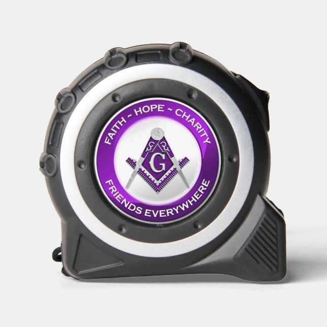 Mètre Ruban Masonic Tape Measure Purple (Recto)