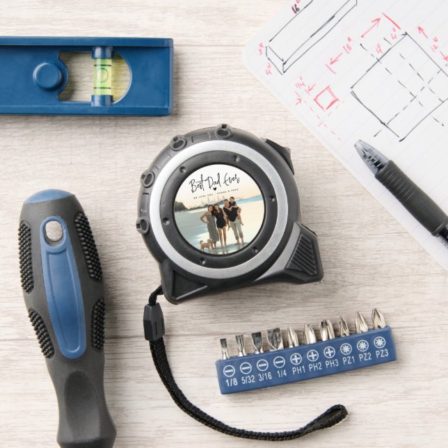 Mètre Ruban Meilleur papa jamais Script photo (Atelier)