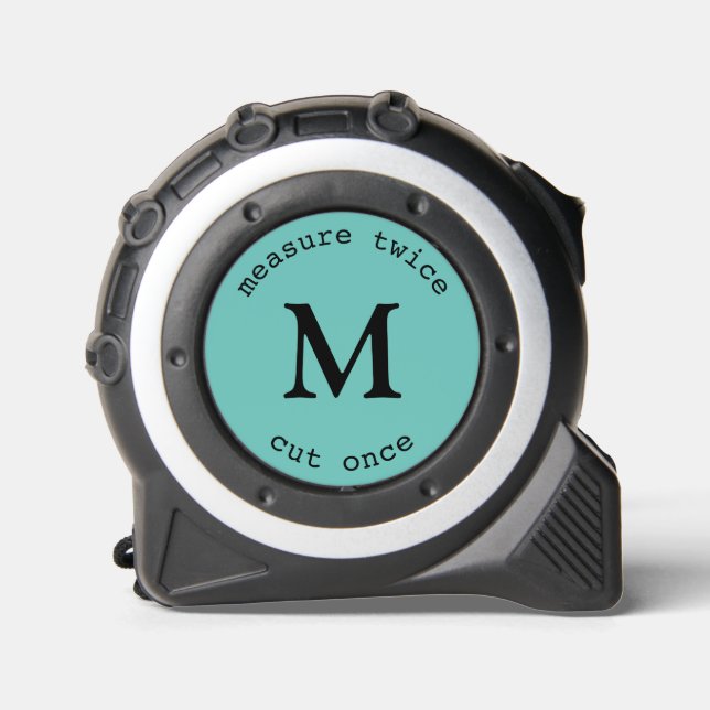 Mètre Ruban Mesure Turquoise moderne Deux fois coupée une fois (Recto)