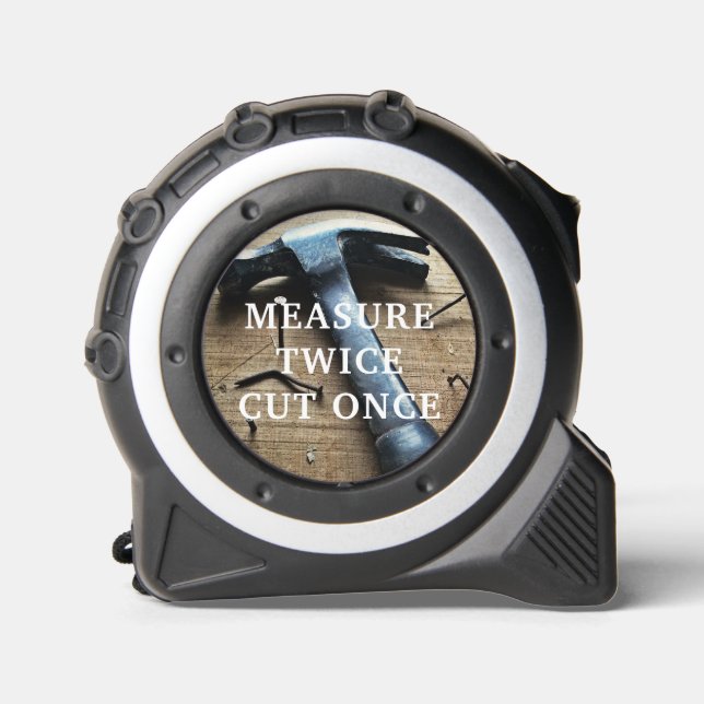 Mètre Ruban Mesurer deux fois coupé une fois le proverbe du ch (Recto)