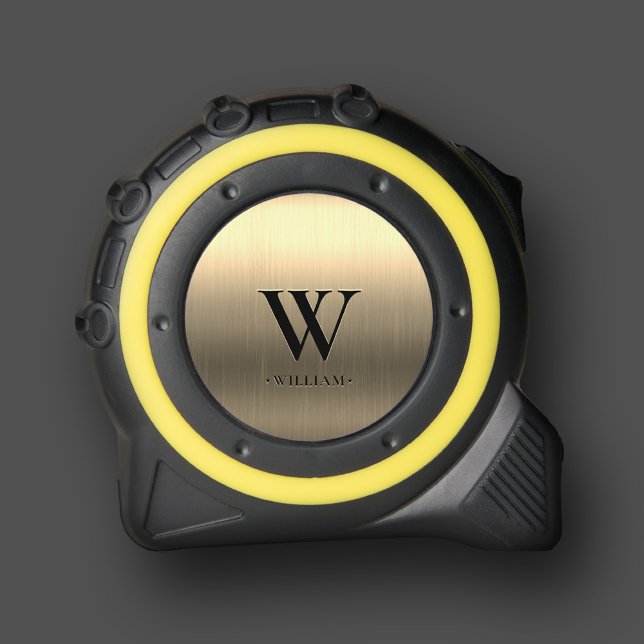 Mètre Ruban Monogramme moderne Or métallique élégant initial (Modern Monogram Initial Elegant Metallic Gold Tape Measure
)