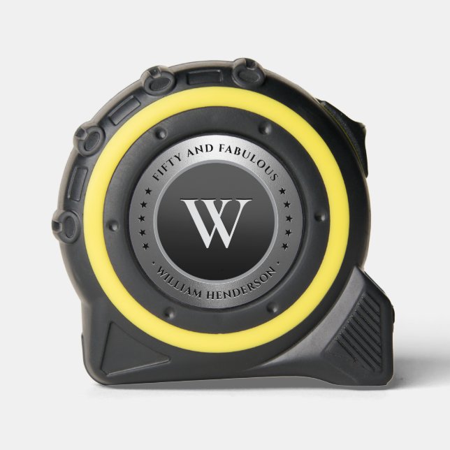 Mètre Ruban Monogramme Première construction élégante en argen (Recto)