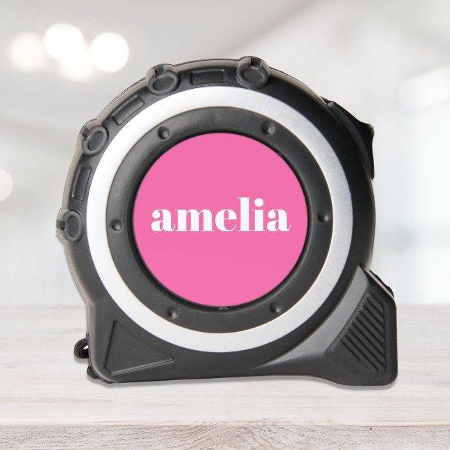 Mètre Ruban Monogramme rose chaud (Créateur téléchargé)