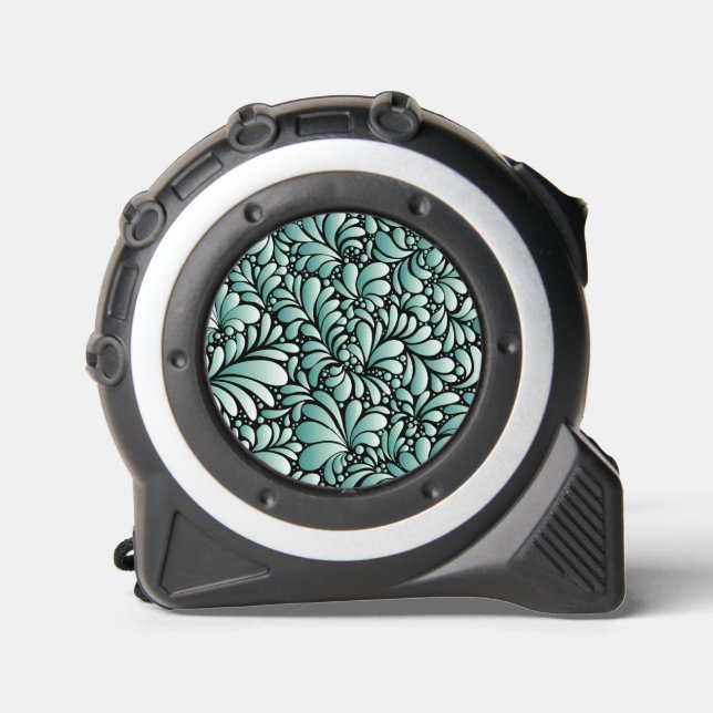 Mètre Ruban Motif Fleur désirable en Minty Green (Recto)