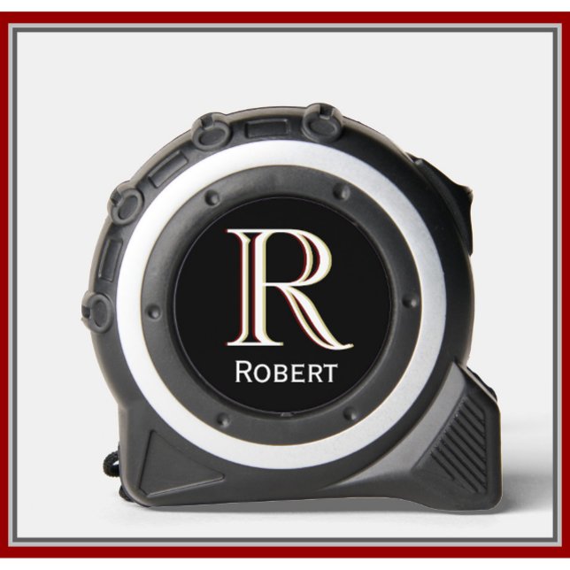 Mètre Ruban Nom de monogramme personnalisé moderne (Créateur téléchargé)